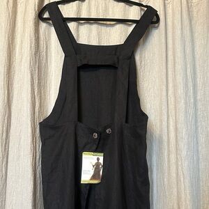 Black Linen Apron Dress NWT
